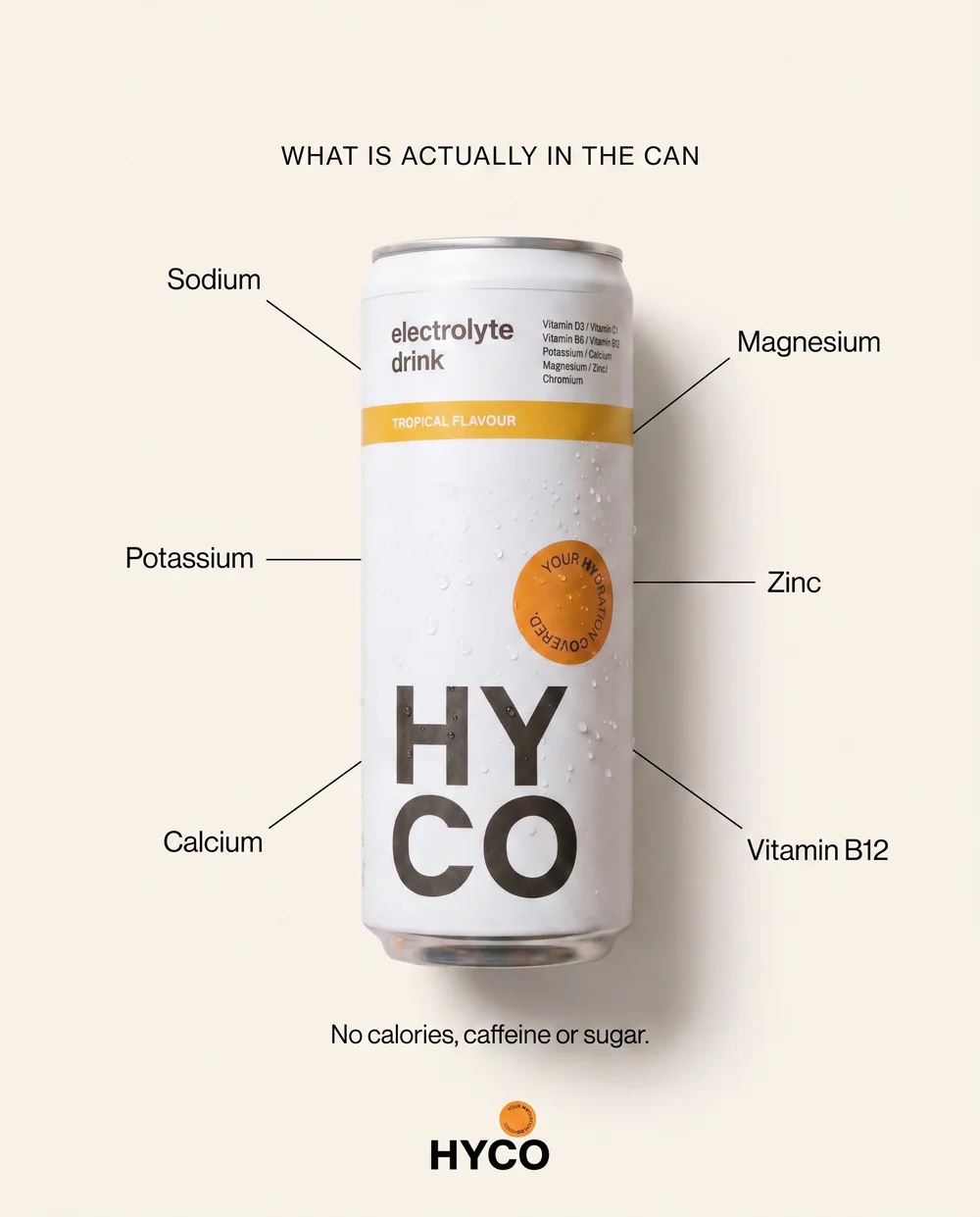 Static ad calling out the vitamins and minerals in the can