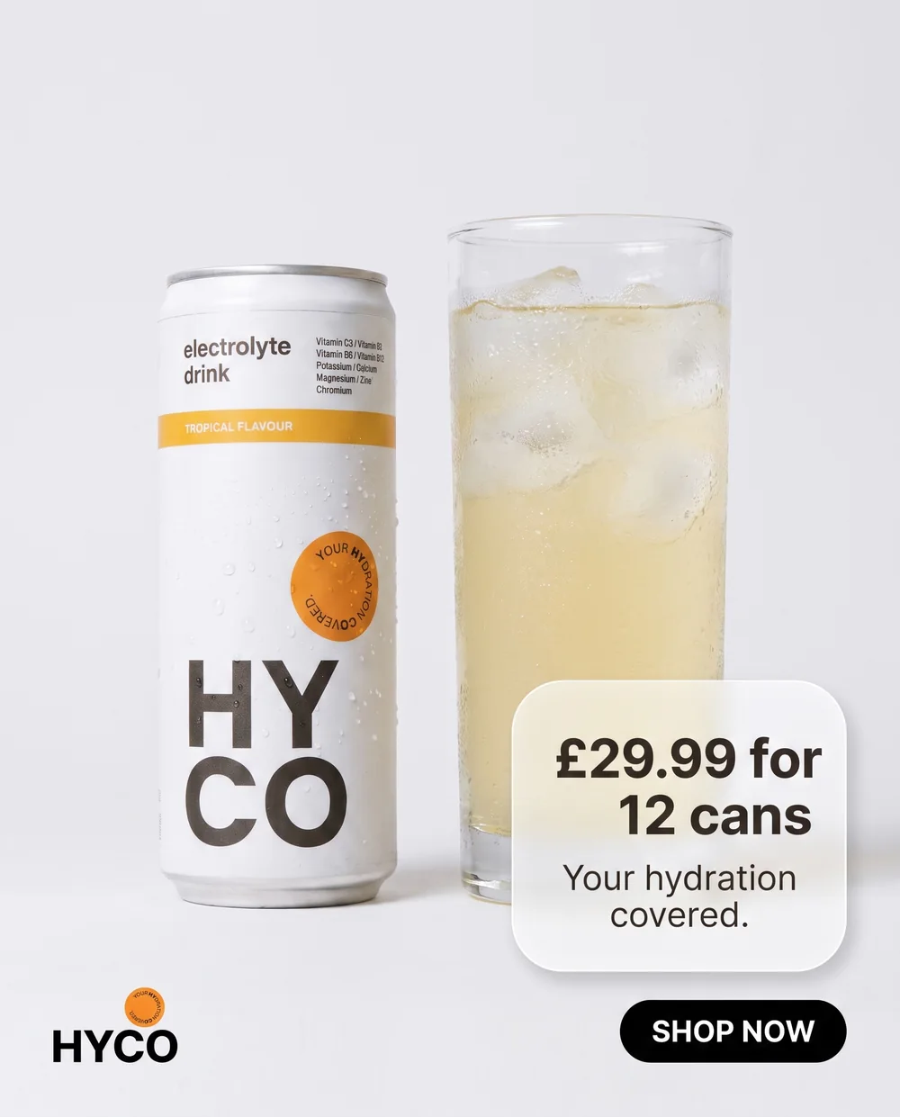 Static ad with a price offer chip for a twelve can pack